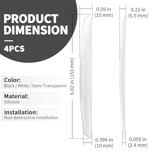 6 Inch 4Pcs 3D Carbon Fiber Texture Car Door Edge Protector Trim Strip Anti-Scratch and Anti-Collision Side Door Protectors Vehicle Exterior Accessories Sticker Semi-Transparent - color: Semi-Transparent