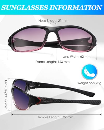 Frienda 6 Pack Polarized Sport Sunglasses for Men Outdoor - color: Cool Colors