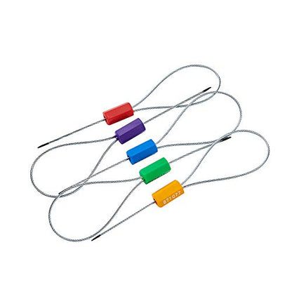 Tamper Proof Steel Numbered Shipping Seals 100pcs (5 Colors) Truck Seals Trailer Seals,Container Seal - size: 100 Pack