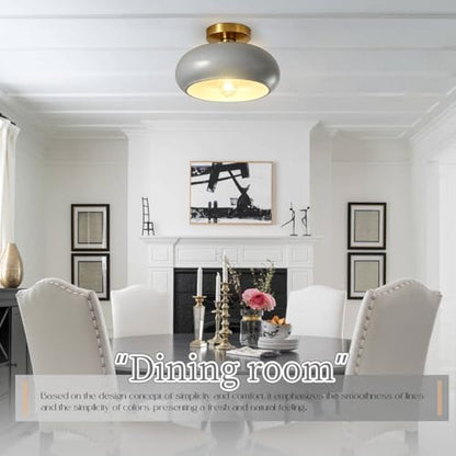 Glass Gray Ceiling Lights Mid Century Flush Mount Light Fixtures - color: Gray-2