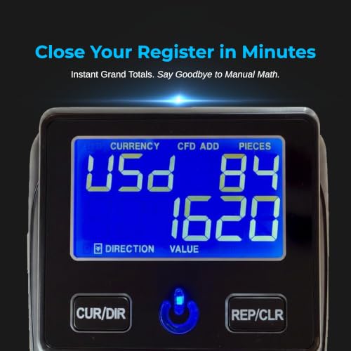 K630 Counterfeit Bill Detector for US Dollars. Checks for UV(Ultraviolet), MG(Magnetic), IR(Infrared), Paper Quality and Size.