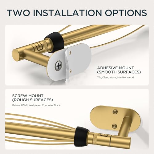 FORIOUS Paper Towel Holder Under Cabinet, One Hand Tear, Brushed Gold - color: Brushed Gold