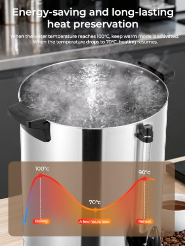 Coffee Urn 60 Cups Commercial, 6L Electric Beverage Dispenser