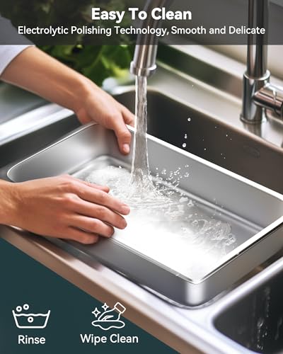 ZeroPone Hotel Pans with Lids, 4 Pack Full Size Thickened, 4" Deep - color: 4" Deep 4 Pack（Thickened）, size: 1/1 Size