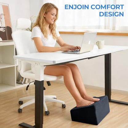 3-Level Adjustable Foot Rest for Under Desk at Work, Black, 17x11.2x17 Inch - color: Black