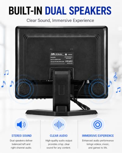 15-Inch Touchscreen Monitor, 1024x768 HD 4:3 Aspect Ratio LCD Display, BNC HDMI VGA AV USB Input, 400cd/m² High Brightness Touch Screen for POS Kiosk Industrial Security, Built-in Speakers - size: 15Inch/4:3