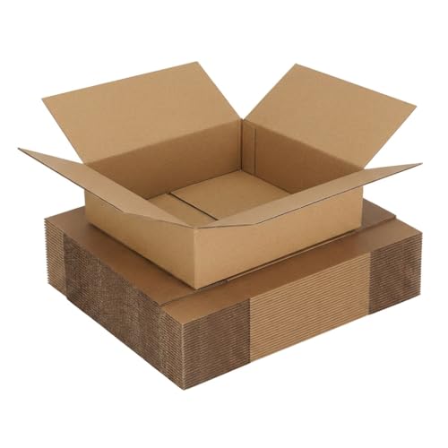 CRUGLA 12x12x3 Shipping Boxes 25 Pack, Brown Corrugated Cardboard Boxes with Side-Lock and Pre-Applied Double-Sided Tape, Easy Assemble Packing Mailer Boxes for Small Business Shipping - size: 12x12x3 Inch 25 Pack