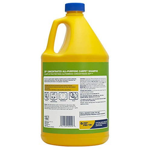 Zep All-Purpose Carpet Shampoo Concentrate Cleaner - 1 Gallon - ZUCEC128 - Professional Formula Removes Dirt and Stains - size: 128 Fl Oz (Pack of 1)