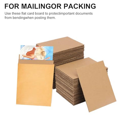 200 Pack 3.5"x 4.5" Corrugated Cardboard Sheets, Flat Cardboard Layer Pads 2 mm Thickness, Flexible Packaging Inserts for Shipping, Mailing, and Crafts, by IHDYPPEW - size: 200 Pack 3.5"x 4.5" brown