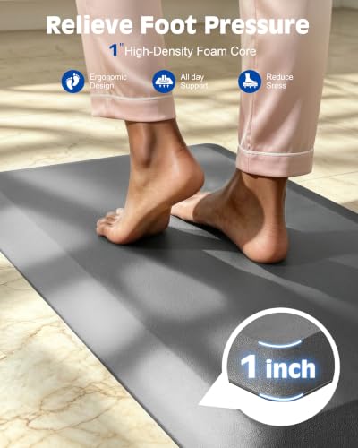 FEATOL 1 Inch Extra Thick Anti-Fatigue Mat for Standing Desk & Kitchen - color: Grey, size: 36"L x 24"W x 1"Th