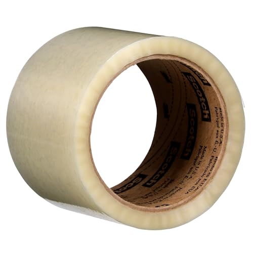 3M Scotch 371 Industrial-Grade Packing Tape, Clear, 72 mm x 50 m, 6 Pack