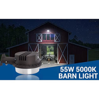 LED Barn Light Dusk to Dawn with Photocell, 55W 7500LM 5000K Daylight, 500W Incandescent/200W HID Replacement, Weather Resistant Outdoor Security Light for Yard, Garage, Farm, Porch - color: 55W Barn Light