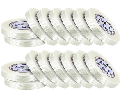 16 Rolls Strapping Tape 1/2 Inch x 60 Yards 5.5 Mil Fiberglass Tape - size: 1/2in x 60Yds