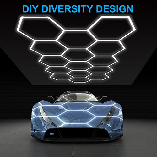 LZHOME LED Hexagon Garage Lights: 15900LM Super Bright 3 Hexagon LED Lights Car Detailing Hexagonal Light for Garage Workshop Warehouse Basement Gym - size: 3 HEX