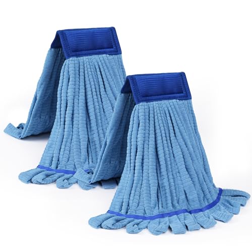 Large Microfiber Tube Mop Heads,Heavy Duty Mop Head,Highly Absorbent,Commercial Mop Head Replacement,Wet Mop Heads Replacement,for Hardwood, Tile, Laminate Floors (Blue) - color: Blue