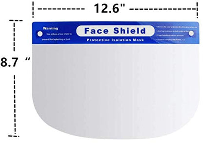 Dearskin 100 Pcs Face Shield, Pet Plastic Safety Face Shield Adjustable Transparent Full Face Anti-Spitting Protective Mask Hat Protect Eyes and Face Protection (100 Pcs) - size: 1 Count (Pack of 100)