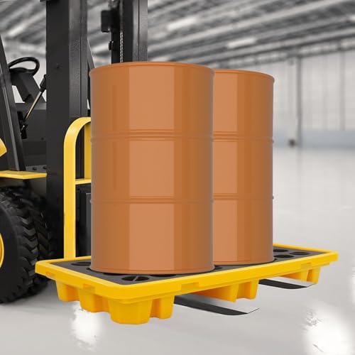 Spill Containment Platform 51x26.8x5.9 Inch, 4409Lbs Capacity Leak Proof Tray, Spill Pallet for Drum Storage, 21Gal Leakage Capacity for Warehouse Factory