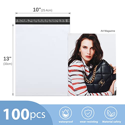 Metronic Poly Mailers 10x13 100 Pack, Small White Self Seal Shipping Bags - color: White, size: 10x13 100PC