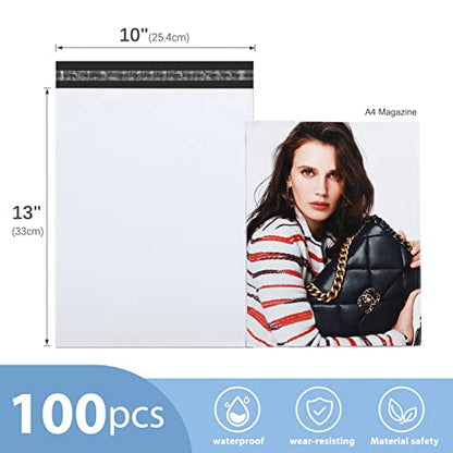 Metronic Poly Mailers 10x13 100 Pack, Small White Self Seal Shipping Bags - color: White, size: 10x13 100PC