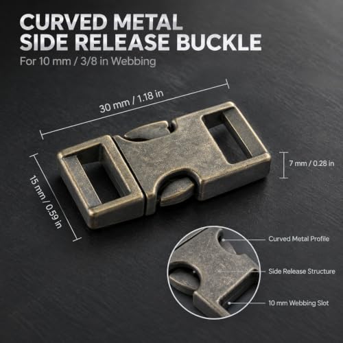 MY MIRONEY Metal Curved Buckle - color: Antique Bronze