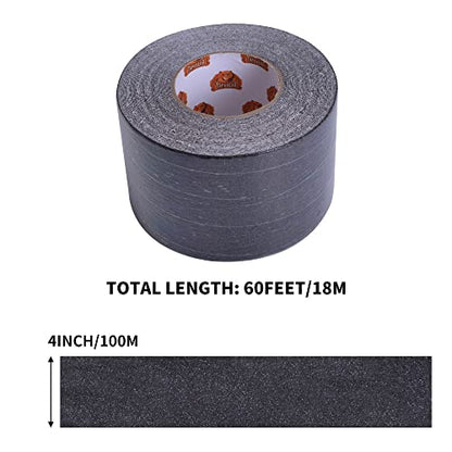 TAPEBEAR Black Grip Tape Anti Slip Traction Tape 4Inch x 60Ft - color: Black, size: 4in x 60feet