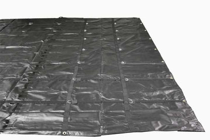 Mytee Products 16' x 16' Flatbed Truck 18 Oz Steel Tarp with 4 FT Drop - Black Heavy Duty Vinyl Waterproof Tarp for Trailers to Protect Cargo from Wind, Rain, Snow and Sun - size: 16' x 16' (4' Drop)