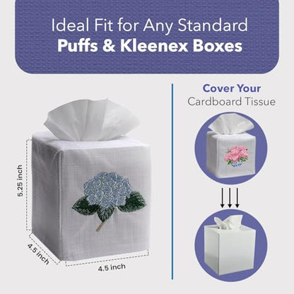 Jacaranda Living Square Tissue Box Cover, Linen/Cotton Fabric Tissue Holder, Decorative Cloth Tissue Cube Cover, Botanical Designs, Fiddlewood Fern (Olive) - color: Fiddlewood Fern (Olive)