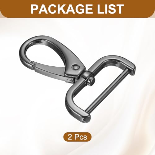 HARFINGTON 2Pcs Detachable Snap Hook Swivel Clasp 1 1/4" D Ring with Swivel Lobster Claw Clasps Hook for Purse Strap Keychain Bag DIY Craft, Gunmetal - color: Gunmetal, size: 1 1/4"
