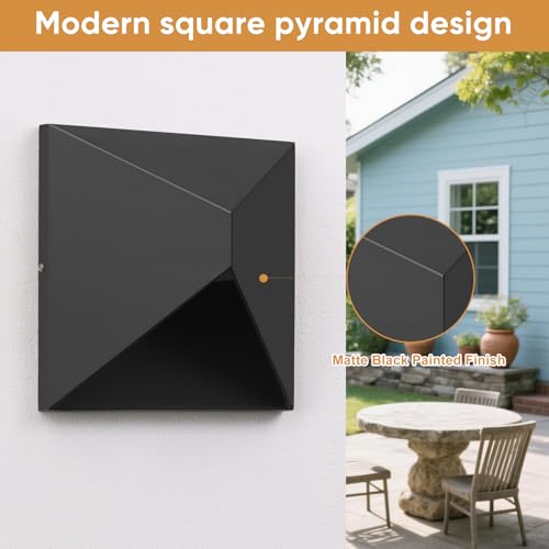 QQCherry Outdoor Light Fixture Wall Mount, 8W LED Exterior Lighting fixtures for Outside, Modern Front Porch Lights, Waterproof Black Wall Sconce for House, Patio, Garage, Doorway, Entryway - color: Black, size: 3000K