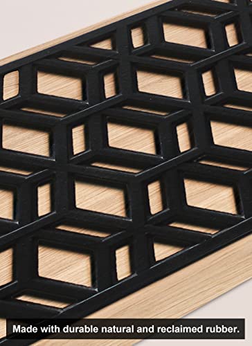 Rubber Stair Treads Non-Slip Outdoor 35”x10” (5-Pack) – Hexagon Anti-Slip Step Mat - size: 35" X 10", style: Hexagon