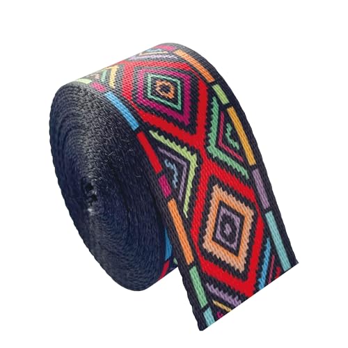 Nylon Webbing Ribbon Strap 1.5 Inch Patterned Polyester Webbing 6 Yards 38mm Striped Webbing Bag Handles Replacement DIY Pet Collars Leash Camera Strap Shoulder Straps (F) - color: F
