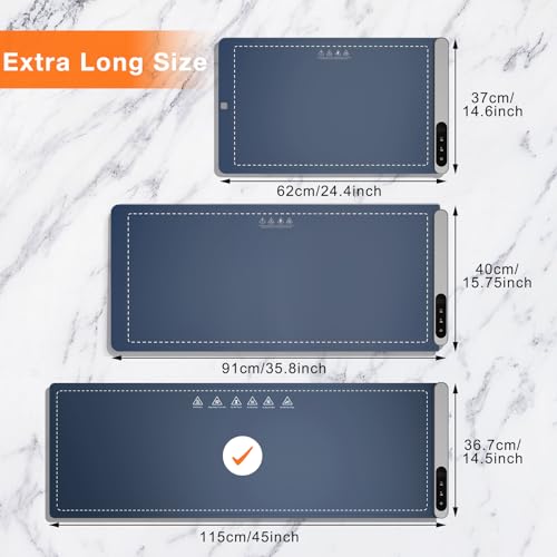 FYY Extra Long Warming Mat for Food, Rapid and Full Surface Heating Navy - color: Navy, size: XXX Large Size: 45"x15"