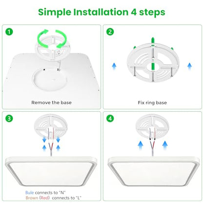 15.7Inch 32W Square LED Ceiling Light Fixtures Flush Mount, 5000K Daylight White LED Ceiling Lamp, Surface Mount Modern Ceiling Lights, White Slim Flat Panel Lighting for Bedroom, Kitchen, Bathroom - color: Daylight White, size: 15.7 inch White