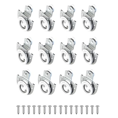12 PCS Closet Door Roller Kit, Sliding Wardrobe Closet Door Hardware Top-Roller Kit with Adjustable Screws,Slide Smoothly and Quietly - size: 12