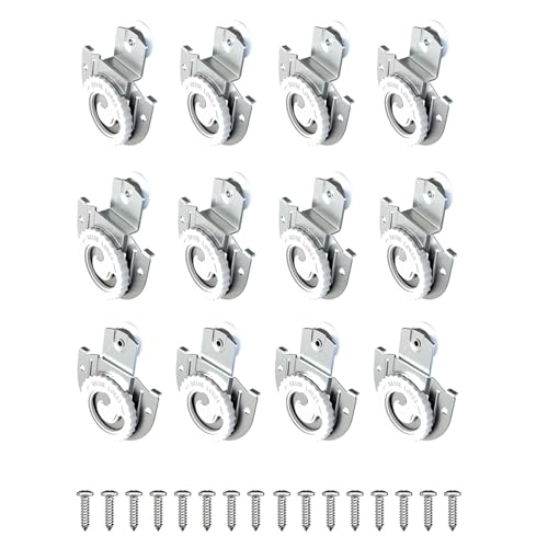 12 PCS Closet Door Roller Kit, Sliding Wardrobe Closet Door Hardware Top-Roller Kit with Adjustable Screws,Slide Smoothly and Quietly - size: 12