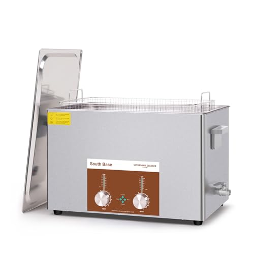 SOUTH BASE Ultrasonic Cleaner,30L 600W Stainless Steel Sonic Cleaner with Cleaning Basket,Timer&Heater,Encoded Ultrasonic Cleaning Machine for Gun,Motorcycle Engine,Carburetor Parts,Chain - size: 30L
