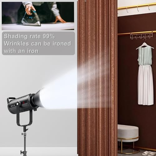 Clothing Store Fitting Room with Shading Curtain, Portable Temporary Mobile Privacy Protection Dressing Room, Foldable Mall Simple Changing Room and Temporary Mobile Room, 200x100x95cm(Brown) - color: Brown