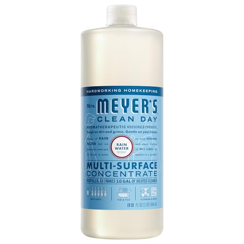Mrs. MEYER'S CLEAN DAY Multi-Surface Cleaner Concentrate, Rain Water, 32 Fl Oz (Pack of 6) - size: 32 Fl Oz (Pack of 6)