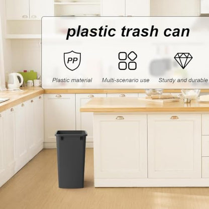 ROOMTEC 35QT Kitchen Trash Can,Sturdy and Lightweight Slim Trash Can,1 Pack - color: Black, style: 1PCS