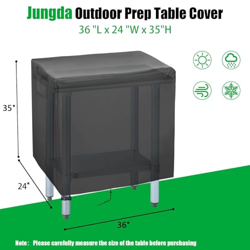 36 Inch Outdoor Prep Table Cover for Stainless Steel Work Table - size: 36" x 24" x 35"