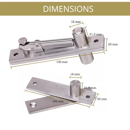 Heavy-Duty Stainless Steel 360° Door Pivot Hinge System – Durable Hinges for Wood Doors - 440lbs Capacity 1-Pack - size: 440lbs 1-pack