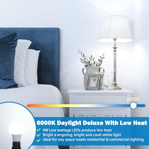 Maylaywood A19 LED Light Bulb 60W Equivalent, Dimmable 6000K Cool White - color: Cool White