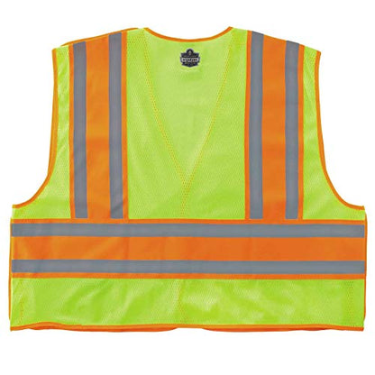 Ergodyne Public Safety Reflective Vest, High Visibility, ANSI Compliant, Breakaway, L/XL, Ergodyne GloWear 8245PSV - color: Lime, size: Large-X-Large