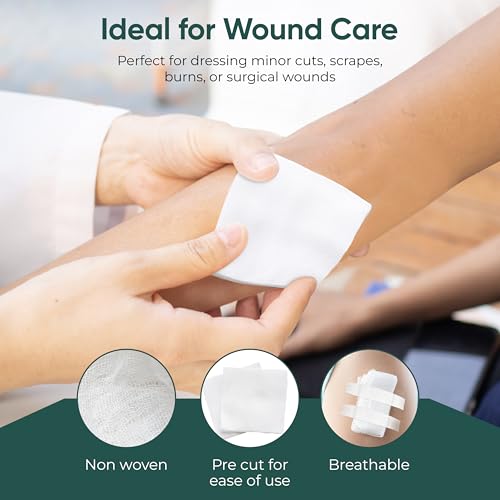 100pc 4x4 Gauze Swabs with 10 Alcohol prep Pads with 1pc Medical Tape