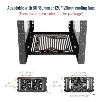 Tecmojo 9U Network Rack, 10 inch Mini Server Rack with 2 Side Translucent Panels & 2 Top Handles, 7.87 inch Deep, for 10 inch IT Equipment & A/V Devices, Black - size: 9U/10in/Black