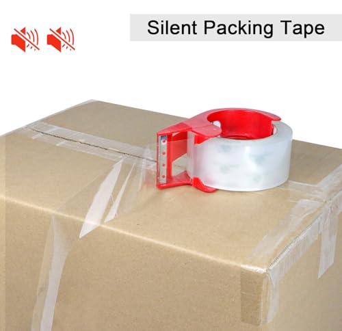 BOMEI PACK No Noise Silent Packing Tape 6 Rolls 1.88" x 55 Yards, Industrial Heavy Duty Packaging Tape for Packing Shipping Moving and Storage - size: 6PACK: 2.4mil*1.88inch*55yds