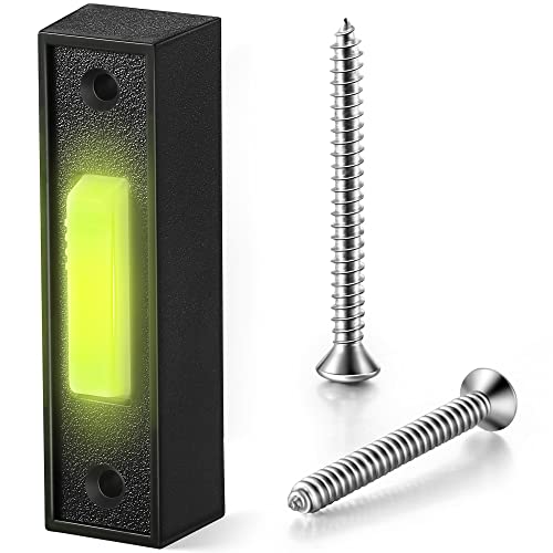 Lighted Doorbell Button, Garage Door Opener Switch with LED Light, 41A4166 Wall Mounted Push to Exit Ringer Button(Black,1 Piece) - color: Black