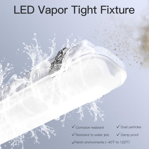 JTT 4Pack 4FT LED Vapor Tight Light Fixture 60W/50W/40W Options 0-10V - size: 4FT (4-Pack)-New
