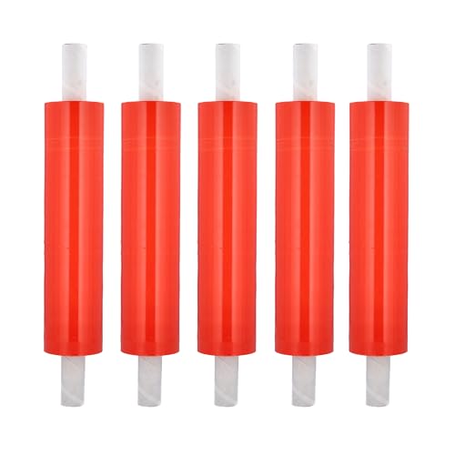 PSBM Dark Orange Stretch Wrap with Handles 8 Rolls 20 Inch x 1000 Feet 80 Gauge, Heavy Duty Plastic Wrap Industrial Strength Shrink Film for Moving, Packing & Shipping - size: 8 Rolls, style: Orange