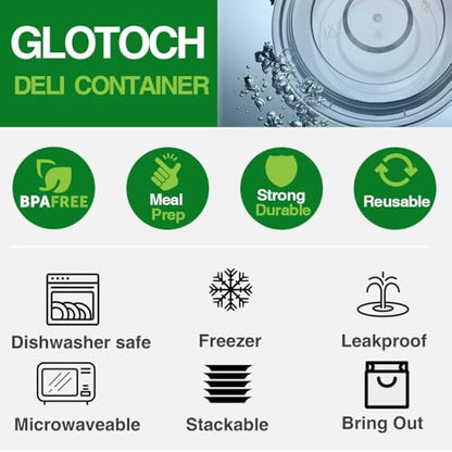 Glotoch Round Meal Prep Containers Bowls with Lids, 16 oz, 150 Pack - color: 16OZ-150Pack